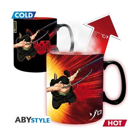 Mug thermosensible - Zoro et Sanji - Change d'aspect au chaud - 460 ml - Céramique