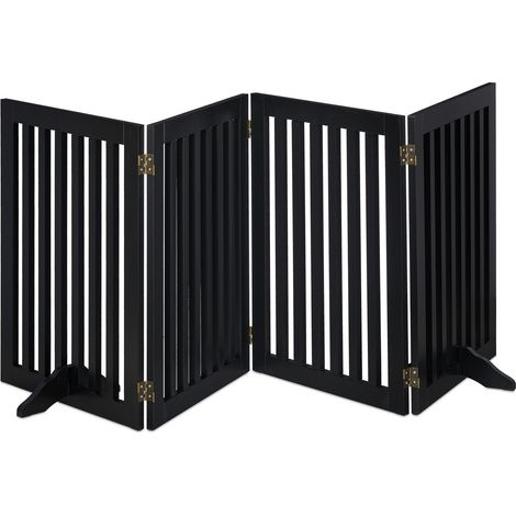 Relaxdays Tall Safety Gate for Kids & Pets, with Feet and Floor Protectors, Free-Standing Barrier, 70 x 205 cm, Black