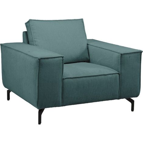 Fauteuil en velours côtelé bleu PUEBLO Casita
