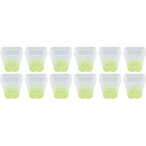 Vaso da coltivazione riutilizzabile con 12 etichette e fori di drenaggio - Base in morbido silicone per piante, ambienti di coltivazione umidi e piantine quadrate (1/5)
