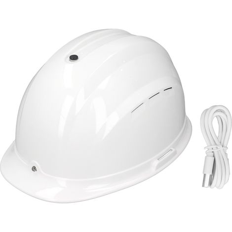 Ortviai Casque de Sécurité avec Double Ventilateur et Lampe LED, Blanc, ABS Résistant aux Chocs, Batterie 7000 mAh (1/5)