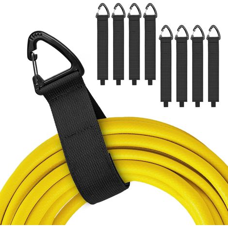Sangle de Rangement Avec Attache Cable Scratch et Crochets 8pcs,Sangles Auto-Agrippantes pour Câbles,Corde,Tuyaux,Organisateur Maison,Rangement Atelier (1/5)
