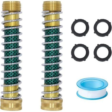 Raccord de Jardin en Cuivre pour Tuyau d'Eau avec Protection à Ressort Spirale (1/4)