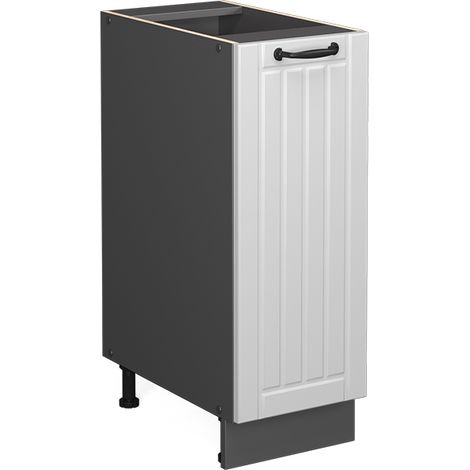 Armadio cucina dispensa alto Fame-Line, Bianco rustico, 30 cm senza piano di lavoro, Vicco