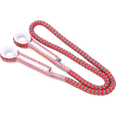 Longe de secours professionnelle pour l'escalade, boucle de sécurité œil-à-œil pour corde de rappel (rouge 80 cm) (1/5)