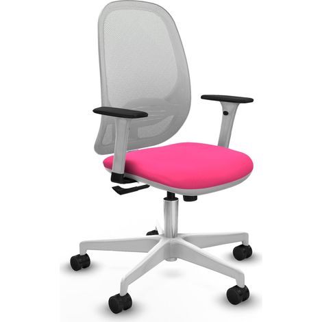 Silla de oficina piqueras y crespo Cilanco cuero sintético rosa marco blanco (1/2)