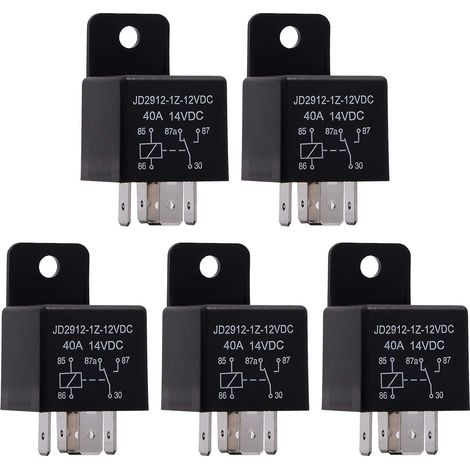 5 Pièces Relais 12V 40A 5 Broches Spdt, Modèle No .: JD2912-1Z-12VDC 40A 14VDC, Contacteur relais commutateur Power, Auto Commutateurs, Relais voiture (1/5)