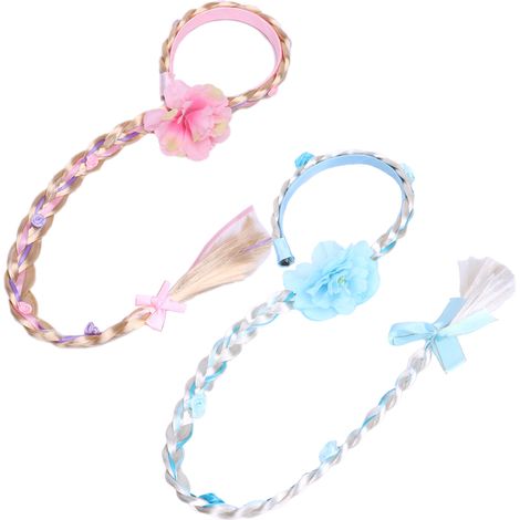 Zum Anclipsen befestigte geflochtene Haarbänder für kleine Mädchen, niedliche Haaraccessoires für Kinder (1/2)
