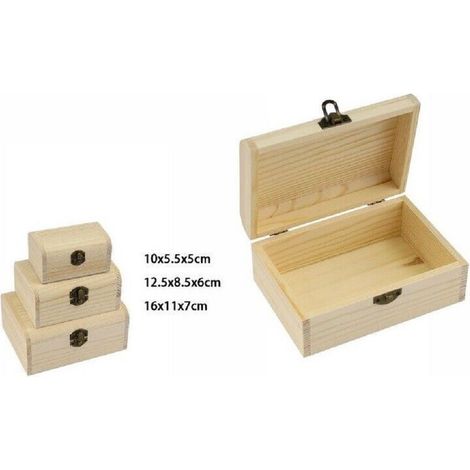 TrAdE Shop Traesio - Set 3pz Scatole In Legno Decoupage Portagioie Matrioska Cofanetto 74014a Ly-3078 -