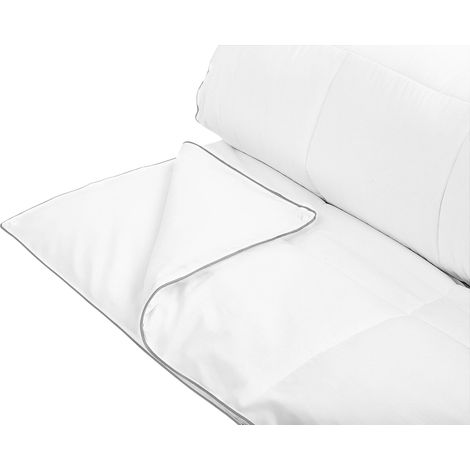 Piumino Letto Singolo 135 x 200 cm Doppio Strato con Bottoni Cotone Japara Bianco Teleno (1/5)