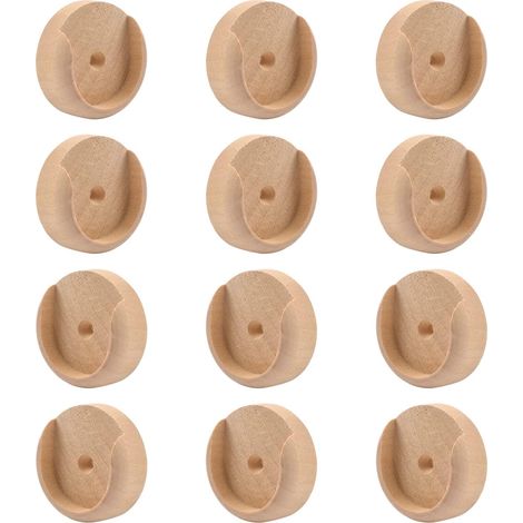 Lot de 12 douilles en bois pour poteau de placard, supports pour tringle de penderie, supports pour tringle de garde-robe, douilles pour support de garde-robe pour couloir de garde-robe (1/5)