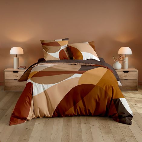 Parure de Lit 3 Pièces "Boogie" 260x240cm Marron (1/5)
