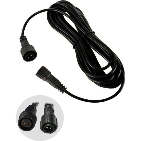 2-poliges 3-m-Verlängerungskabel für Lichterketten im Außenbereich, IP65 wasserdichter 2-poliger Stecker für Lichterketten, Verlängerungskabel für G40 Eiszapfen-Weihnachtslichter (1/5)
