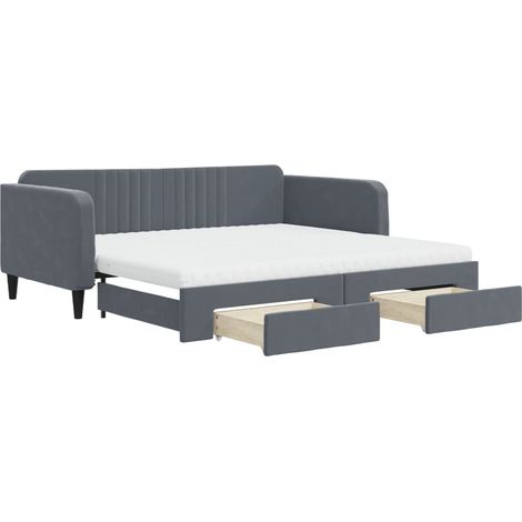 Maison Exclusive - Divano Letto Estraibile Cassetti Grigio Scuro 100x200cm Velluto