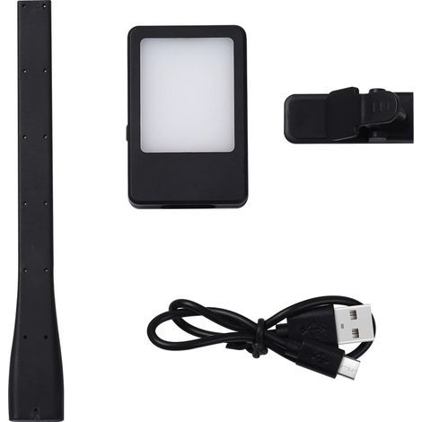 Rechargeable Bedside Reading Light, Adjustable Brightness, 20+ Hours Runtime, Clip-on Bedside Lamp (Black)