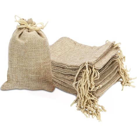 Pochon Tissu 7x9cm Sac en Toile de Jute 30 Pièces Pochon Dragees avec Cordon Sac Toile de Jute Réutilisable Idéal pour Rangement Bijoux Sachet Mariage DIY Décoration Fête Communion Cosmétiques (1/5)