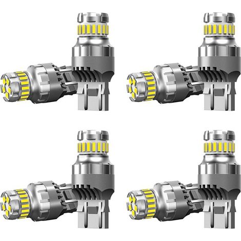 Adecuado para paquete de 8 luces de marcha atrás LED Canbus T20 7440 W21W para automóviles, bombillas LED 7443, luces de freno traseras, luces superbrillantes de 6000K.