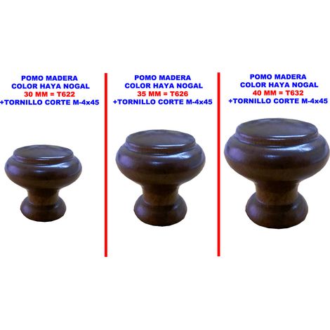 Nussbaum-buchenfarbener Holzknopf 40 mm T632