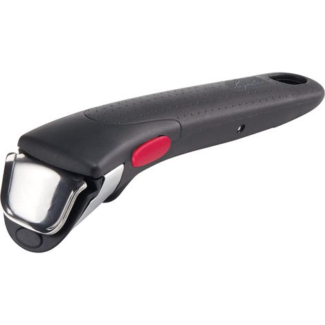 Lagostina Ingenio Manico Rimovibile Resistente fino a 10kg, Design Ergonomico dal Fissaggio e Sicurezza Totali, Compatibile con i Corpi Pentola Ingenio, Colore Nero (1/4)