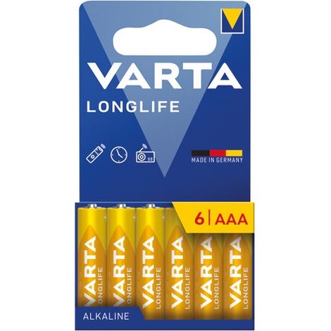 Alkaline Longlife AAA/LR03 Batterie Blister à 6 - Varta