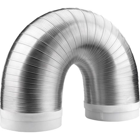 Tuyau flexible en aluminium de 180 mm avec raccords pour systèmes de ventilation et de climatisation et extracteur d'air, longueur 1,5 m. (1/5)