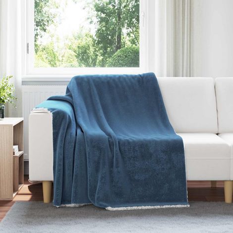Überwurfdecke Marineblau 150 x 200 cm Fleece
