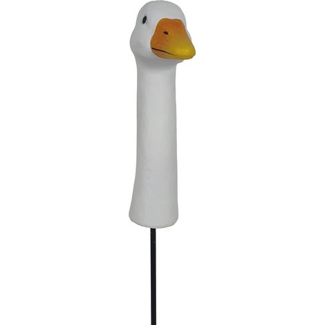 Figur Gänsekopf zum Stecken Polyresin 16 x 4,5 x 8 cm weiß Gartenstecker