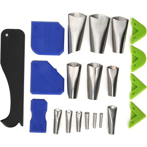 23 pièces Grattoir à colle pour verre et plastique avec pointe en acier inoxydable et lame en métal - Décolleur de colle 5 en 1 (1/5)