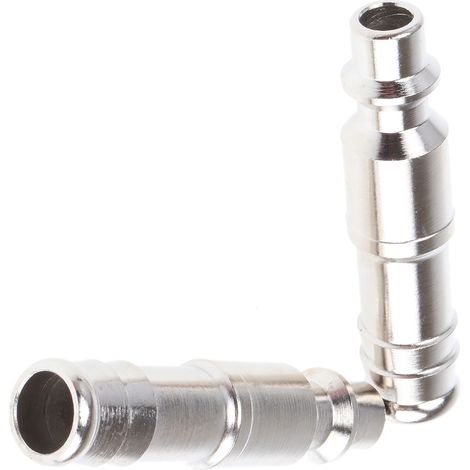 Raccord rapide pneumatique RS PRO, Tuyau cannelé vers Mâle 10mm en Laiton ( Prix pour Paquet de 5 )