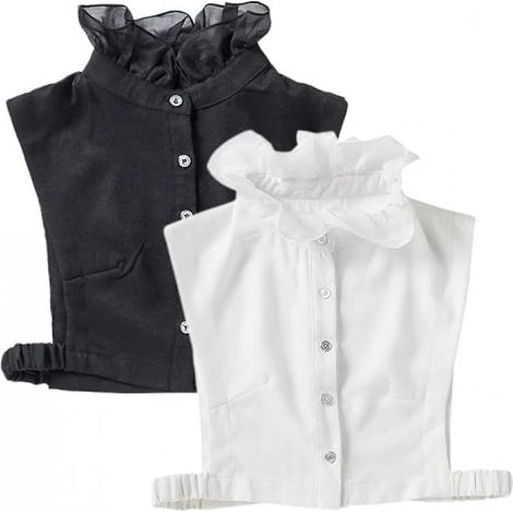 Ensemble chemise à faux col amovible en dentelle florale pour femmes et filles (1/5)
