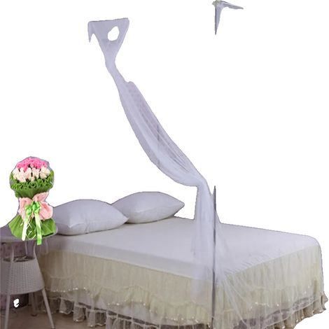 Canopy en Tulle Anti-Moustiques, Protection Contre les Insectes, Installation Facile, BLANC (1/2)