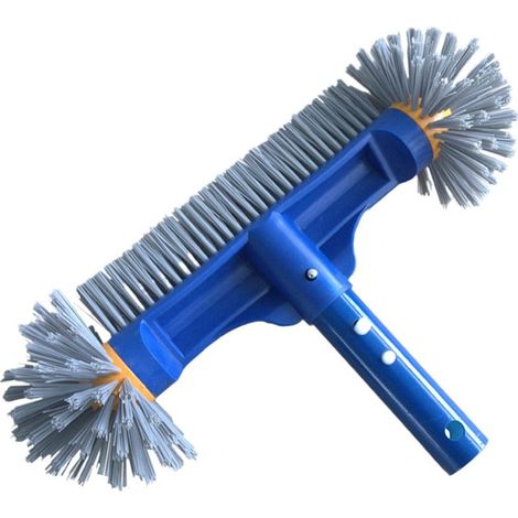 Brosse de nettoyage de piscine, tête de brosse à extrémité arrondie, brosse ergonomique pour baignoires, carrelages, sols, spas extérieurs, murs, arrière-cours, salles de bains (1/5)