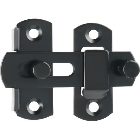 Verrou Porte Coulissante Serrure Volet Loquet Porte Verrou Portail à Bascule Boulon avec Vis pour Porte, Fenêtre, Placard et Jardin, Finition Noir Mat en Acier Inoxydable, EMS9001-B (1/5)