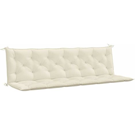 Maison Exclusive - Cuscini Panca Giardino 2pz Bianco Crema 200x50x7 Tessuto Oxford (1/5)