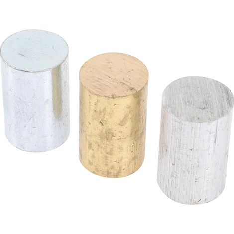Kit de Cylindre Métallique 3 Pièces Cuivre Fer Aluminium Ensemble pour Investigations de Densité, Format Portable et Léger, Cylindres de Forme Standard (1/5)