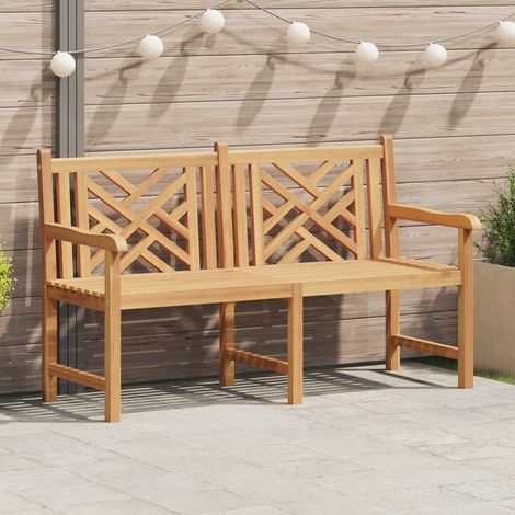 Gartenbank Braun 150 x 60 x 90 cm Massivholz Teak vidaXL (1/5)