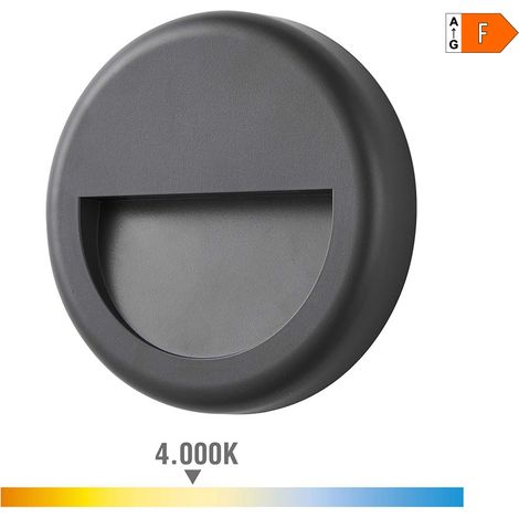 Aplique led redondo 6 w 570 lm 4000 k luz dia ip65 ø14 x 2,8 cm (1/4)