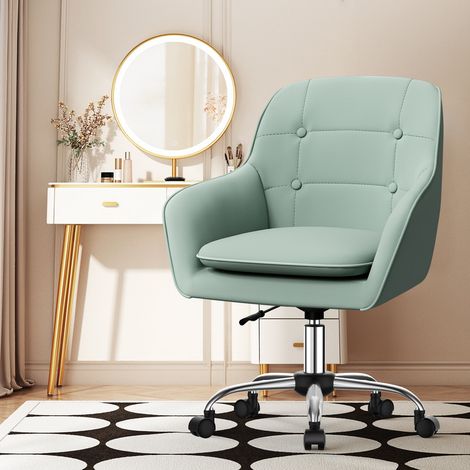 Chaise Bureau, Fauteuil de Bureau Pivotant, Réglable en Hauteur, Cadre en Acier,Office Chair en Tissu Velours, pour Bureau, Chambre, Capacité 150 kg, Vert (1/5)