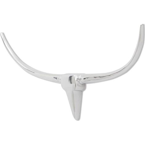 Cabeza de toro de aluminio decorativa para pared 96 cm plateada vidaXL (1/4)