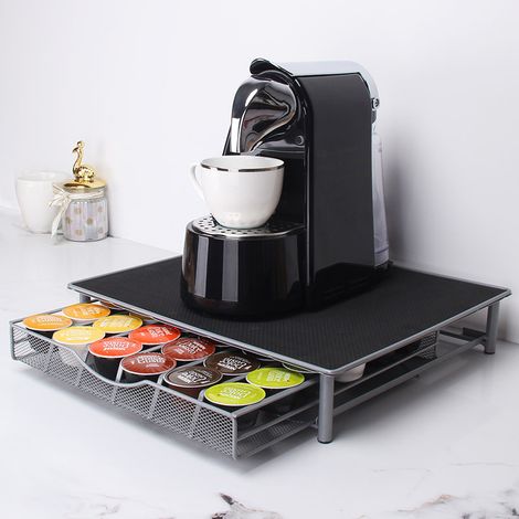 Support pour 36 capsules dolce Gusto e-coffee - Cadre en acier inoxydable - Avec anti-vibration, surface antidérapante - (1/5)