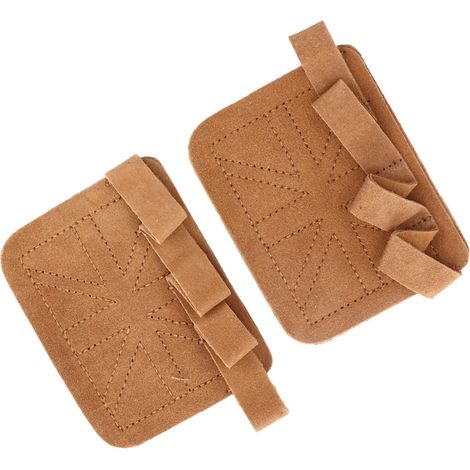 Lot double cuir vache épaissi pour fitness, gants de sport à 4 doigts pour haltérophilie, musculation et entraînement, marron (1/5)