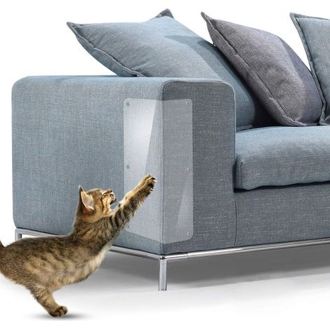 Lot de 2 protections auto-adhésives pour canapé anti-griffures de chat, revêtement protecteur pour meubles et tissus d'ameublement (1/4)