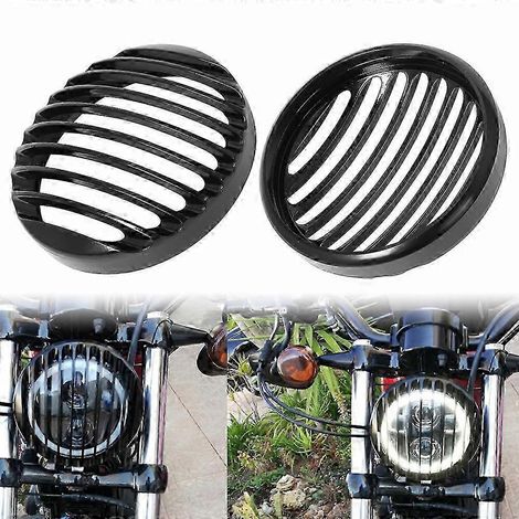 Grille de phare LED CNC 575" pour moto Harley Sportster XL 883 Iron 1200 2004-2014 Custom XL1200C (1/5)