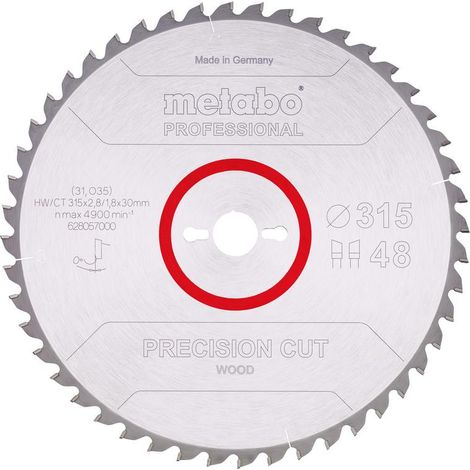Sega circolare professionale per legno Metabo HW CT 315x30x48z con taglio di precisione.