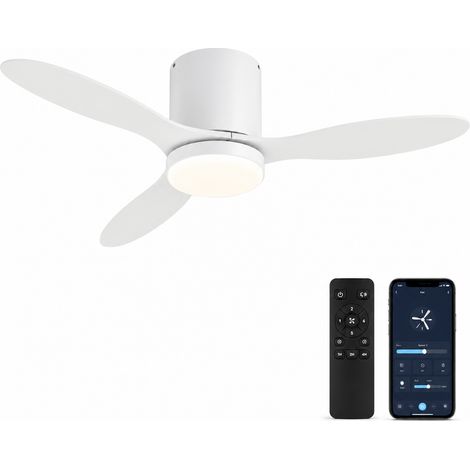 132 cm LED-Deckenventilator – Leiser Gleichstrommotor – 6 Geschwindigkeitsstufen – Dimmbare 3-Farben-Beleuchtung – Inklusive Fernbedienung – Sommer-/Winterbetrieb