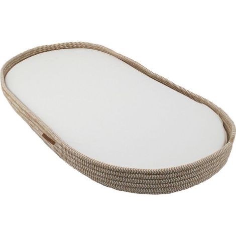 Geflochtener Wickelkorb mit Matratze Natur 43x80x6 cm (1/3)
