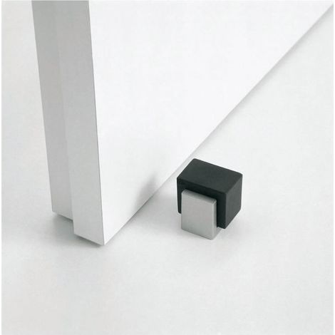 Butoir de porte zamac noir et alu – Dimensions 30x30mm – Fixation au sol incluse – Pour espaces confinés – Confalonieri (1/2)