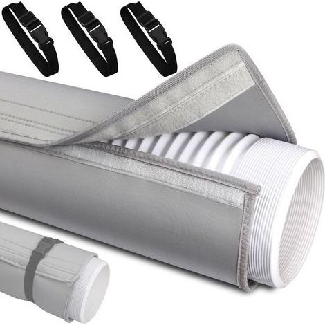 Gaine d'isolation pour tuyau d'évacuation de climatiseur portable — Housse thermique pour tuyaux d'un diamètre de 5 à 5,9 pouces, incluant 3 sangles de fixation réglables (1/5)