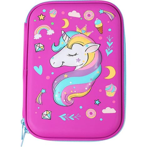Étui à crayons Unicorn Hard Shell Imitation Vibration (Rose rouge)