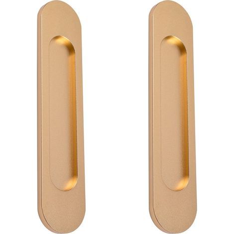 Self-adhesive oval sliding door handles, drill-free handle for sliding barn doors and windows (2 pcs) (1/5)